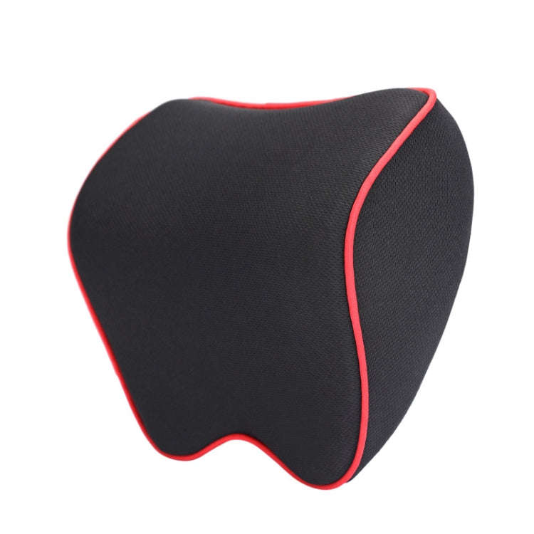 Car Headrest Pillow Neck Pillow Car Memory Foam Cervical Pillow Interior Supplies(Black Red Edge)