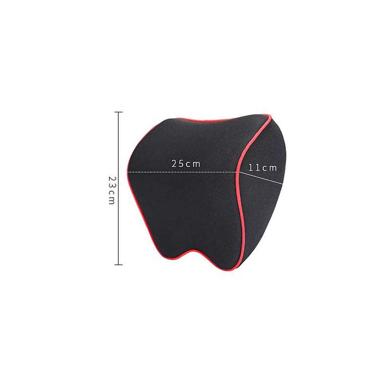 Car Headrest Pillow Neck Pillow Car Memory Foam Cervical Pillow Interior Supplies(Black Red Edge)
