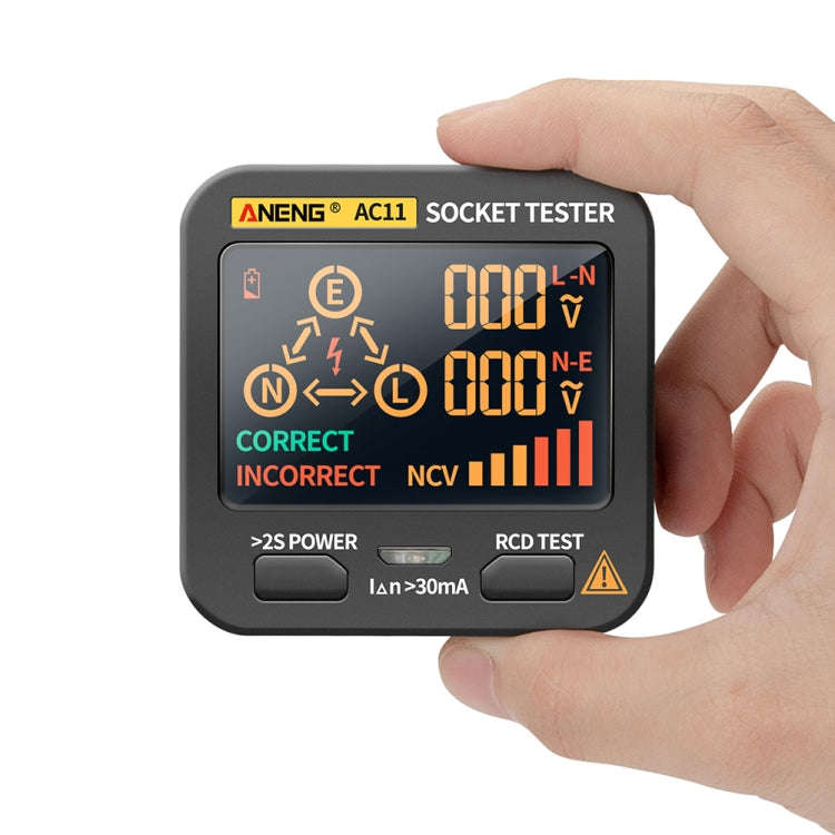 ANENG AC11 Multifunctional Digital Display Socket Tester Electrical Ground Wire Tester(EU Plug)
