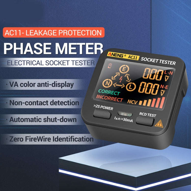 ANENG AC11 Multifunctional Digital Display Socket Tester Electrical Ground Wire Tester(US Plug)