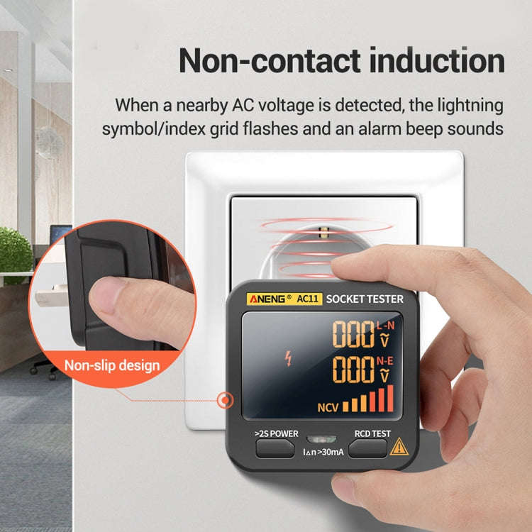 ANENG AC11 Multifunctional Digital Display Socket Tester Electrical Ground Wire Tester(EU Plug)