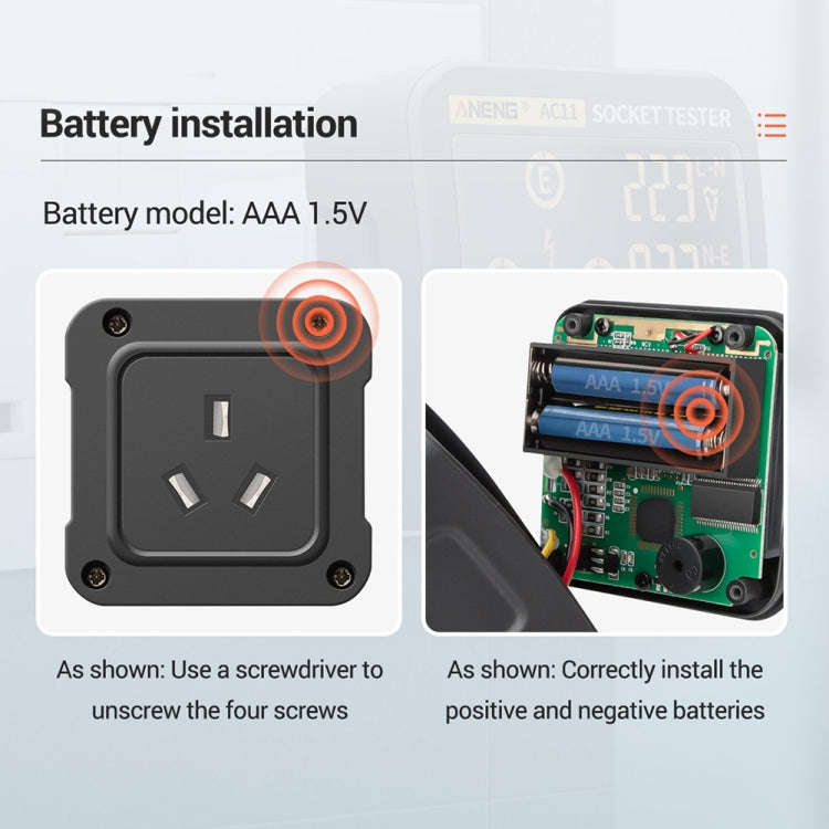ANENG AC11 Multifunctional Digital Display Socket Tester Electrical Ground Wire Tester(US Plug)