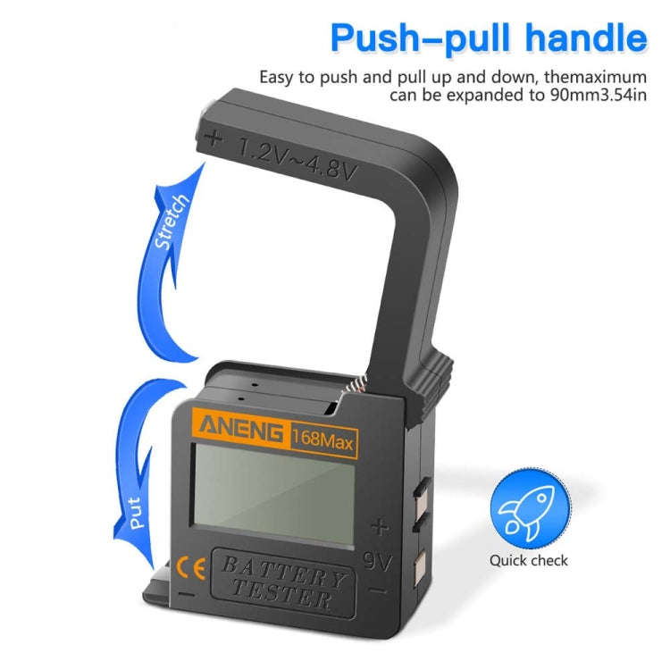 2 PCS ANENG 168MAX Portable Battery Tester High-Precision Battery Power Tester Battery Capacity T...