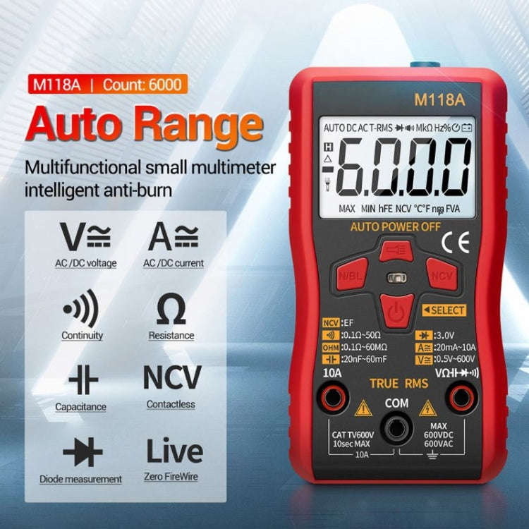 ANENG M118A High-Precision Automatic Range Multimeter Multi-Function Small Electrician Instrument...