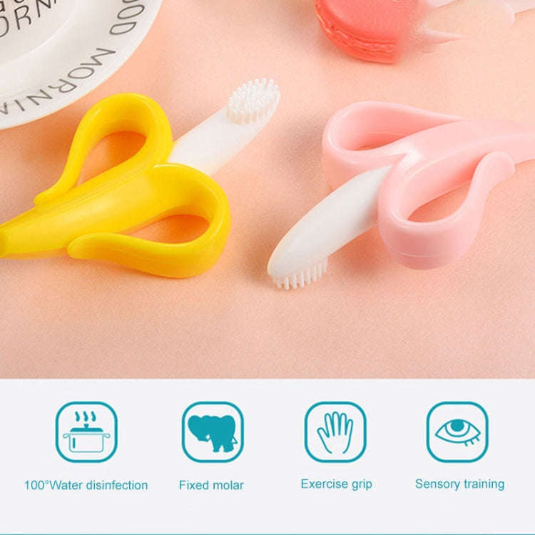 Newborn Baby Banana Silicone Teether Bite(Yellow)