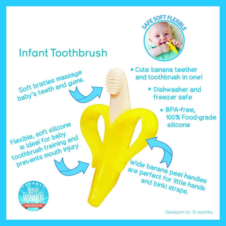 Newborn Baby Banana Silicone Teether Bite(Yellow)