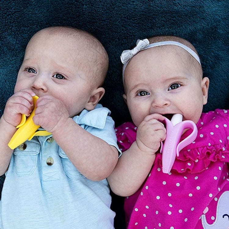 Newborn Baby Banana Silicone Teether Bite(Yellow)