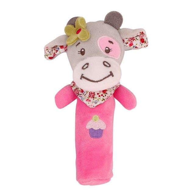 Cartoon Animal Hand Bell Rattle Interactive Toy Child Comfort Hand Grabbing Soft Plush Baby Toy(P...