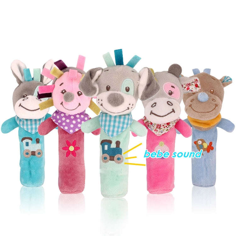 Cartoon Animal Hand Bell Rattle Interactive Toy Child Comfort Hand Grabbing Soft Plush Baby Toy(P...