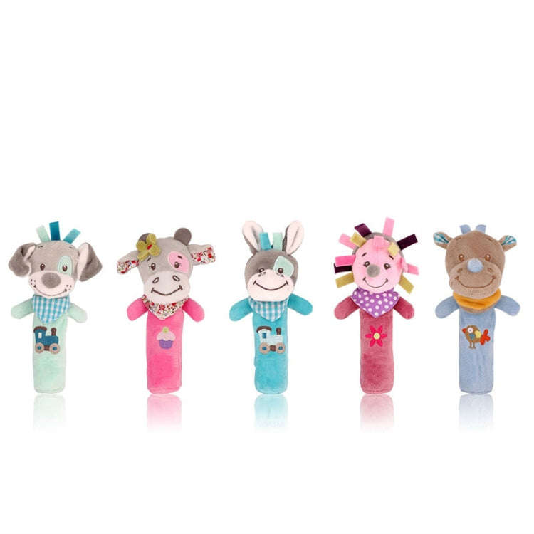Cartoon Animal Hand Bell Rattle Interactive Toy Child Comfort Hand Grabbing Soft Plush Baby Toy(P...