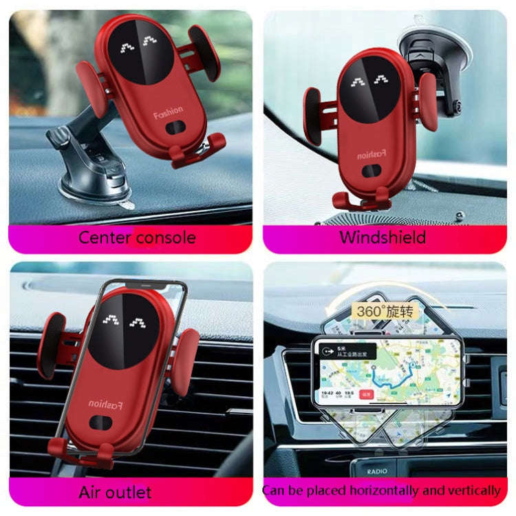 S11 Smart Infrared Sensor Car Wireless Charger, Colour: Black  (With Suction Cup Bracket)