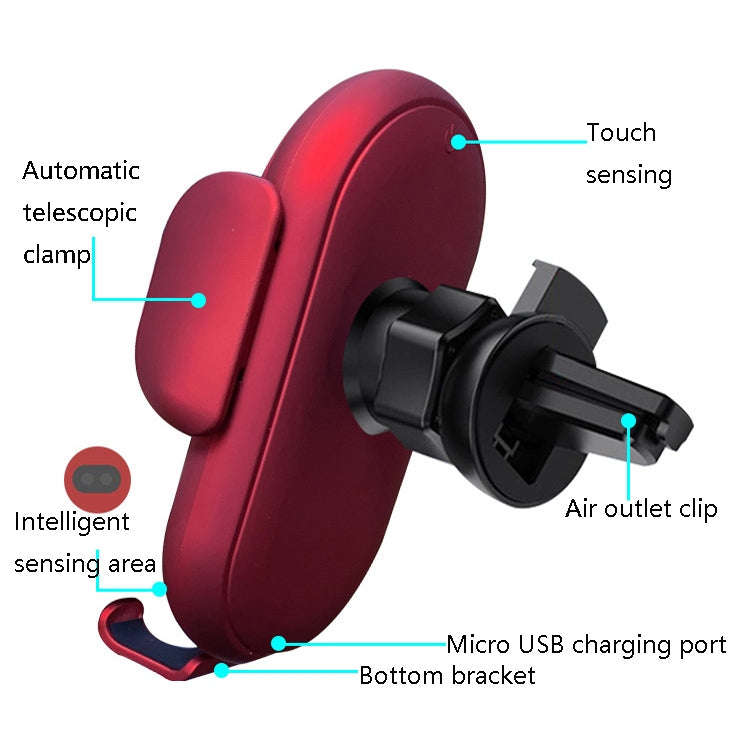 S11 Smart Infrared Sensor Car Wireless Charger, Colour: Black  (With Suction Cup Bracket)