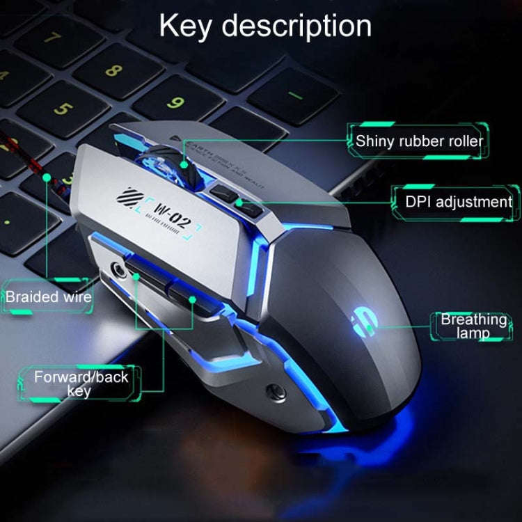Inphic W-02 6 Keys Home Office Luminous Macro Programming USB Computer Mechanical Game Wired Mous...
