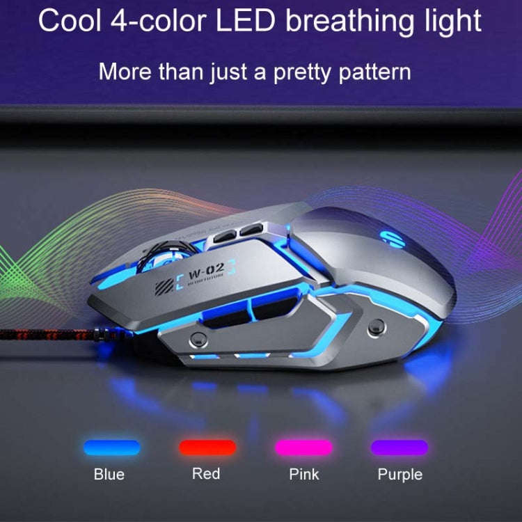 Inphic W-02 6 Keys Home Office Luminous Macro Programming USB Computer Mechanical Game Wired Mous...