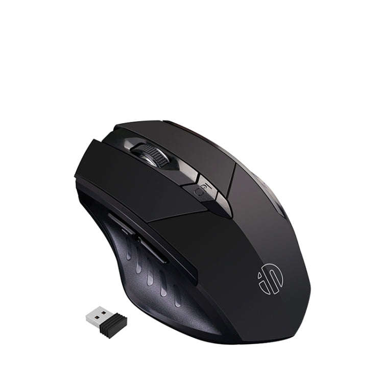 Inphic PM6 6 Keys 1000/1200/1600 DPI Home Gaming Wireless Mechanical Mouse, Colour: Black Wireles...