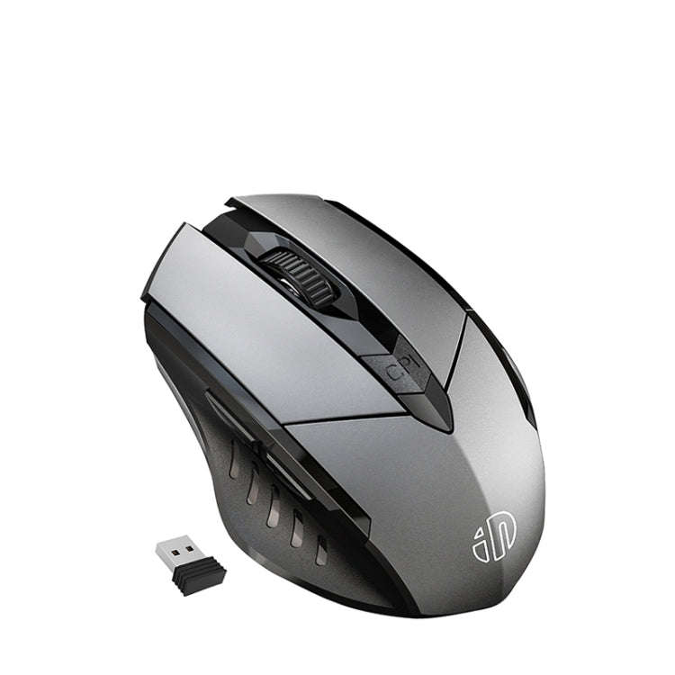 Inphic PM6 6 Keys 1000/1200/1600 DPI Home Gaming Wireless Mechanical Mouse, Colour: Gray Wireless...