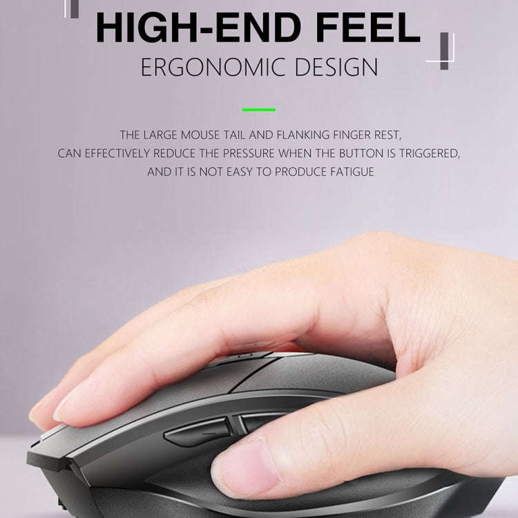 Inphic PM6 6 Keys 1000/1200/1600 DPI Home Gaming Wireless Mechanical Mouse, Colour: Gray Wireless...