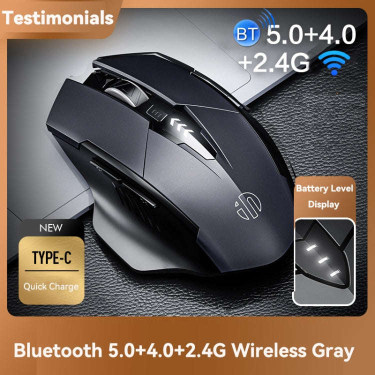 Inphic A1 6 Keys 1000/1200/1600 DPI Home Gaming Wireless Mechanical Mouse, Colour: Gray Wireless+...