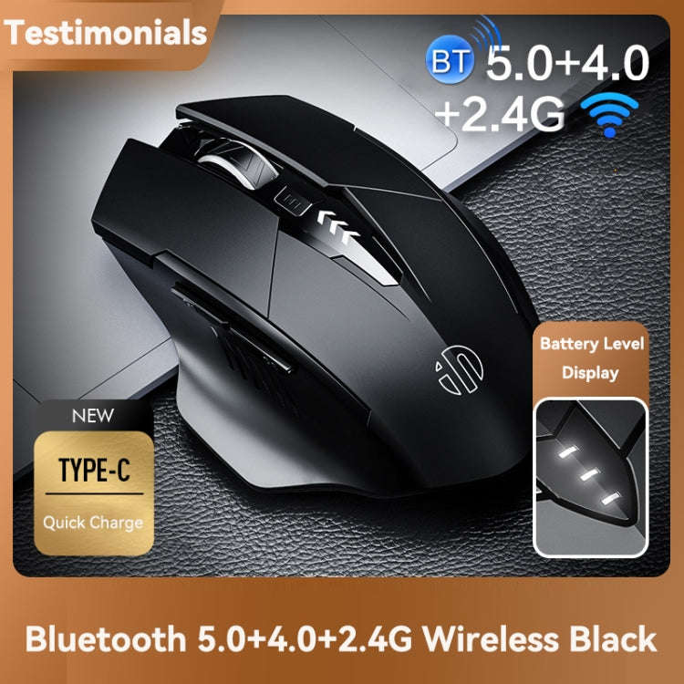 Inphic A1 6 Keys 1000/1200/1600 DPI Home Gaming Wireless Mechanical Mouse, Colour: Black Wireless...