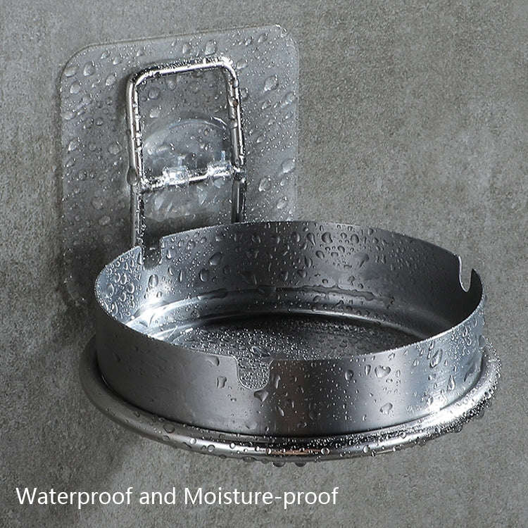Hotel Toilet Bathroom Stainless Steel Ashtray Cigarette Storage Rack(Ashtray+Transparent Sticker)