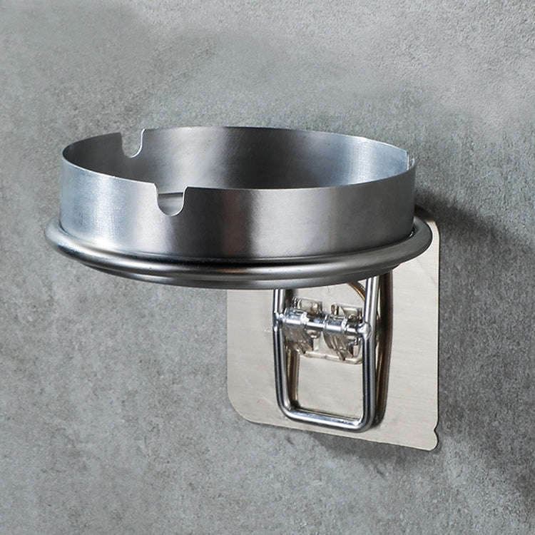 Hotel Toilet Bathroom Stainless Steel Ashtray Cigarette Storage Rack(Ashtray+Transparent Sticker)