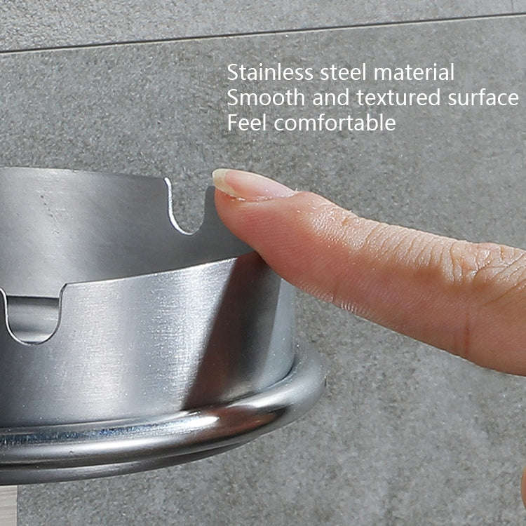 Hotel Toilet Bathroom Stainless Steel Ashtray Cigarette Storage Rack(Ashtray+Brushed Ash)