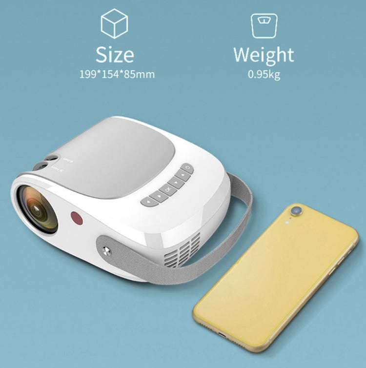 H5 180 ANSI 1280x800 HD Projector With Remote Control, Android 8.0, Support HDMI / USB / TF Card ...