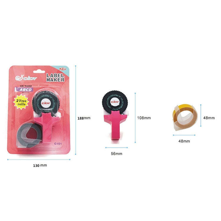 CIDY C101 Mini Manual Label Machine Embossing Machine Typewriter Hand Account Decorative Tape Pap...