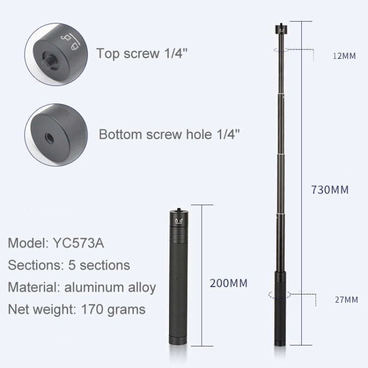YC573A Extension Rod Stabilizer Dedicated Selfie Extension Rod for Feiyu G5 / SPG / WG2 Gimbal, D...