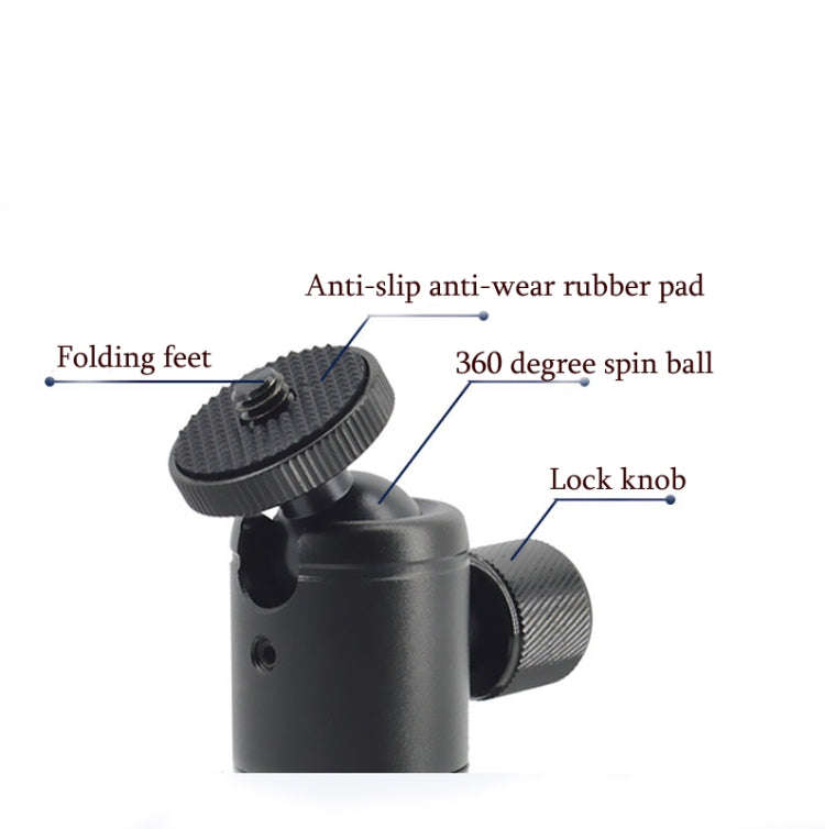 BH-900 Mini Desktop Aluminum Alloy Tripod Mini Ball Head 360 Degree Pan 90 Degree Tilt Tripod