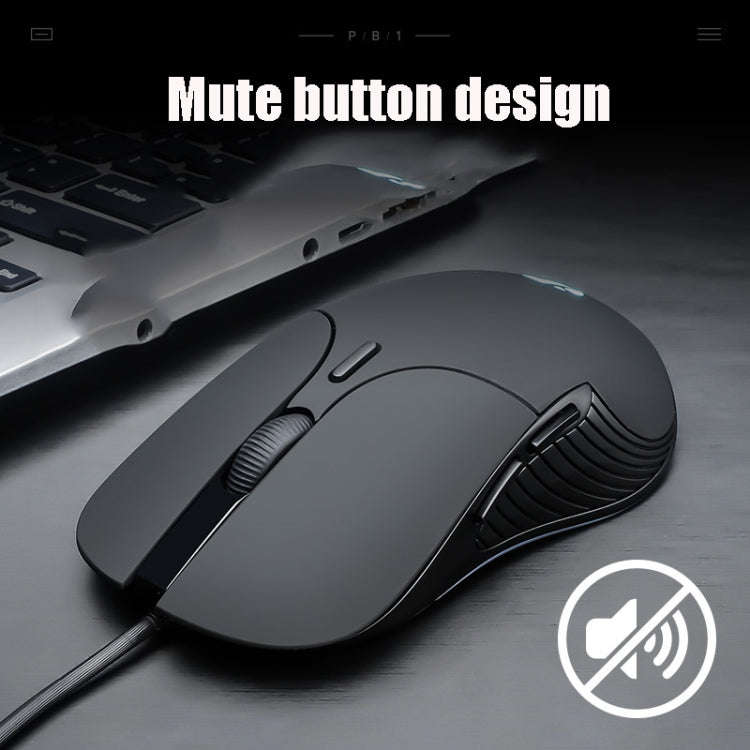 Inphic PB1 Business Office Mute Macro Definition Gaming Wired Mouse, Cable Length: 1.5m, Colour: ...