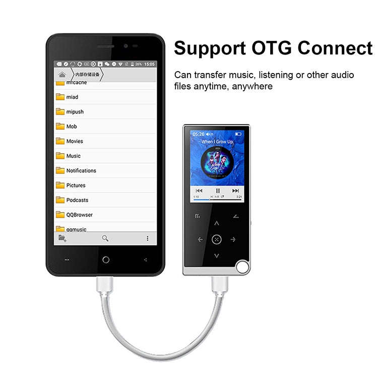 E05 2.4 inch Touch-Button MP4 / MP3 Lossless Music Player, Support E-Book / Alarm Clock / Timer S...