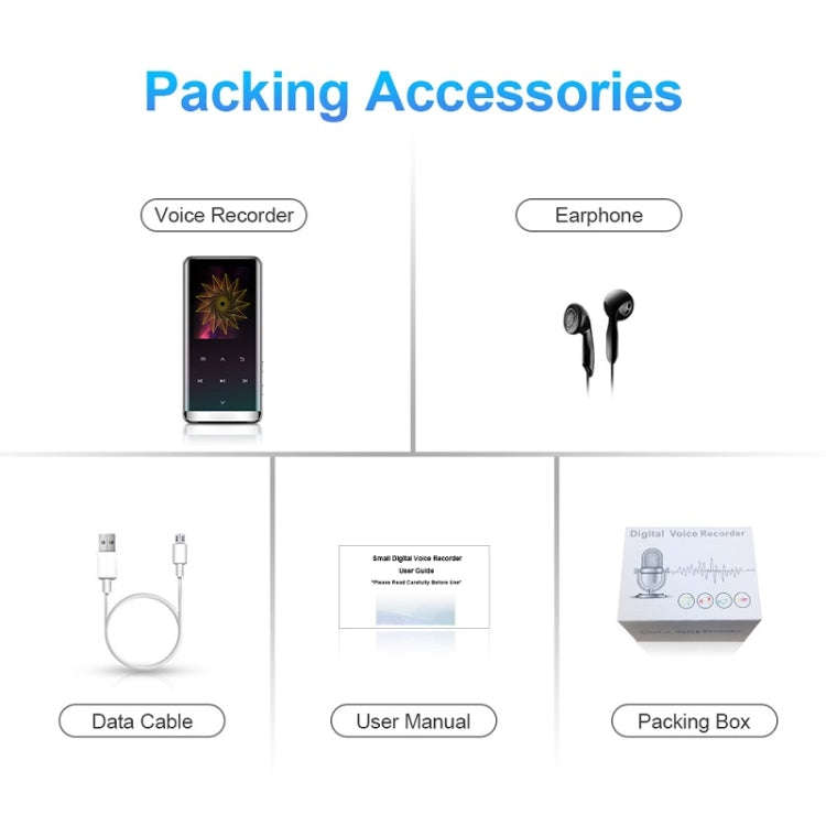 M13 High-Definition Noise Reduction Recorder Music MP4 Player, Support Recording / E-Book / TF Ca...