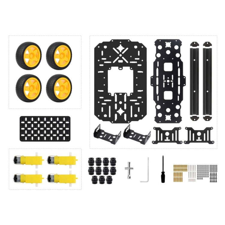 Waveshare Smart Mobile Robot Chassis Kit, Chassis:With Shock-absorbing(Normal Wheels)