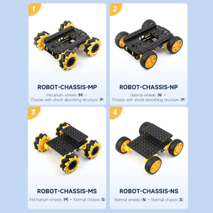 Waveshare Smart Mobile Robot Chassis Kit, Chassis:With Shock-absorbing(Normal Wheels)