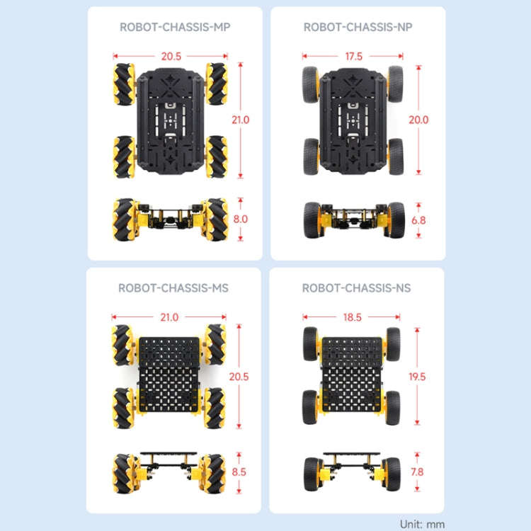 Waveshare Smart Mobile Robot Chassis Kit, Chassis:With Shock-absorbing(Normal Wheels)
