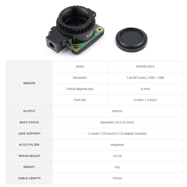 Waveshare Original Raspberry Pi 1.6MP Global Shutter Camera Module(24385)