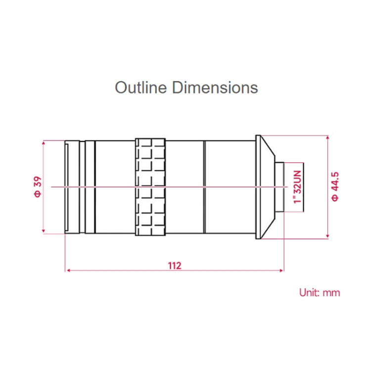 Waveshare 100X Industrial Microscope Lens, C/CS-Mount, for Raspberry Pi HQ Camera(24229)
