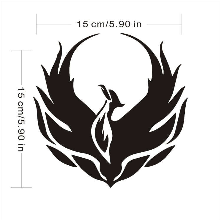 4 PCS Car Personality Decals Electric Car Stickers Decoration Fire Phoenix Totem(Black)
