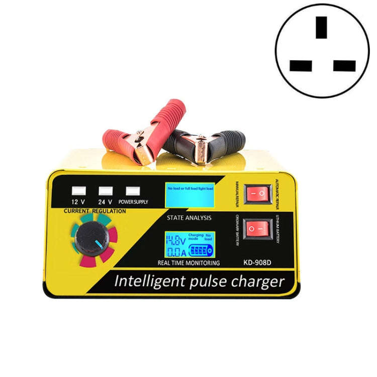 KD-908D Lead-Acid Battery Intelligent Repair Charger Car Battery Charger UK Plug