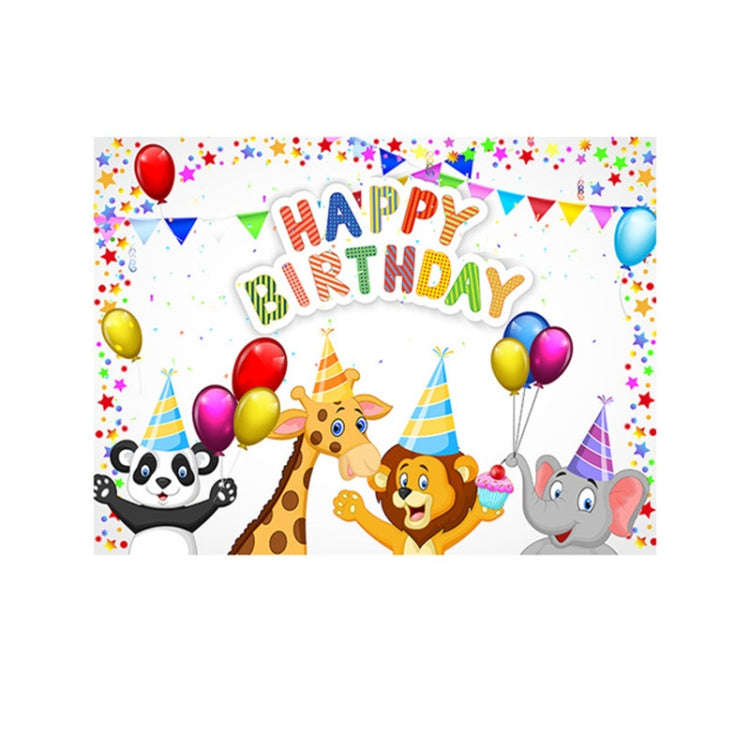 2.1m x 1.5m Children Birthday Theme Party Animal Cartoon Photography Background Cloth