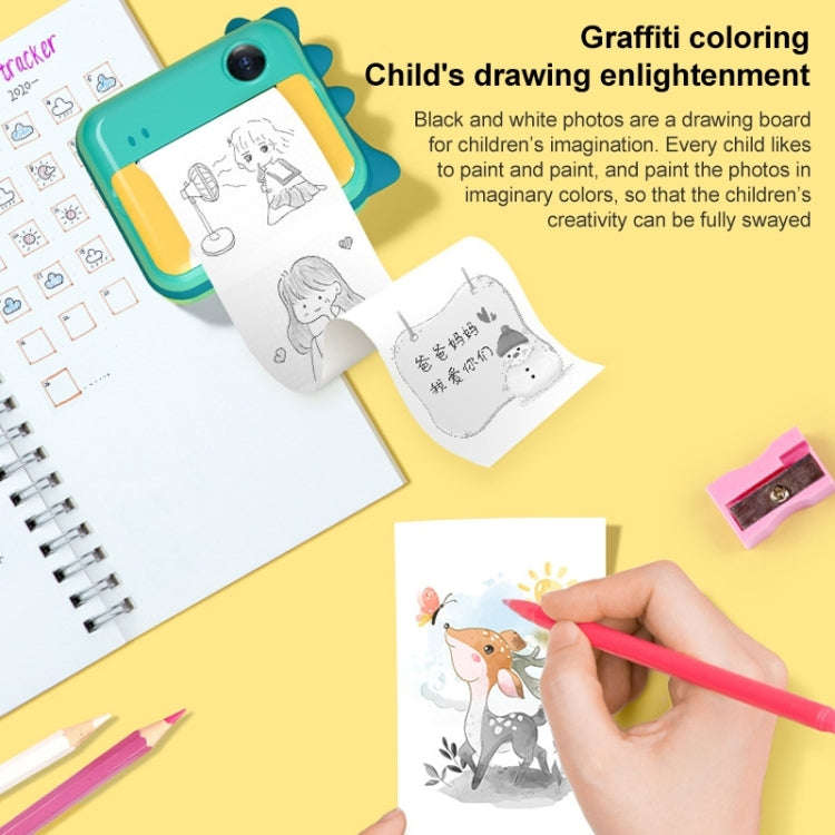P1 No Card Children Instant Camera 1200W Front And Rear Dual-Lens Mini Print Photographic Digital...