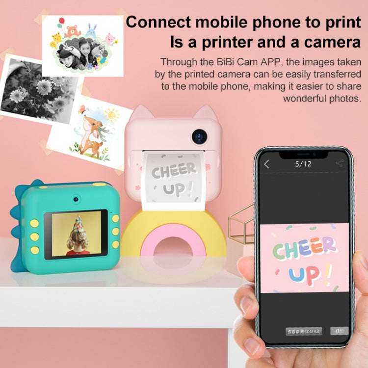 P1 32GB Children Instant Camera 1200W Front And Rear Dual-Lens Mini Print Photographic Digital Ca...