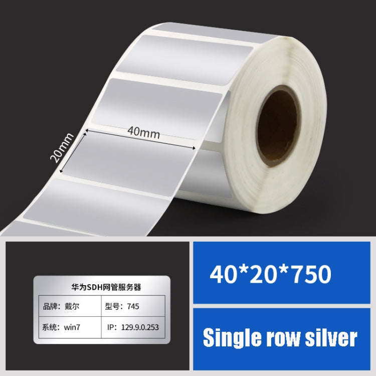 Printing Paper Dumb Silver Paper Plane Equipment Fixed Asset Label for NIIMBOT B50W, Size: 40x20m...
