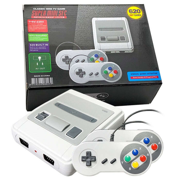SFC620 Mini 8-Bit TV Game Console Built-In 620 Games, Supports AV Output(US Plug)