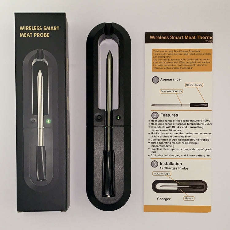 TY530 BBQ Probe Wireless Bluetooth Thermometer Mobile Phone APP Kitchen Food Barbecue Oven Thermo...