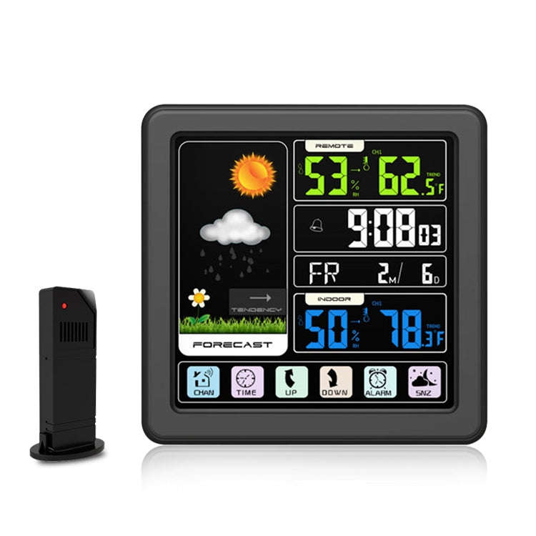 TS-3310 Wireless Weather Clock Multifunctional Color Screen Clock Creative Home Touch Screen Ther...