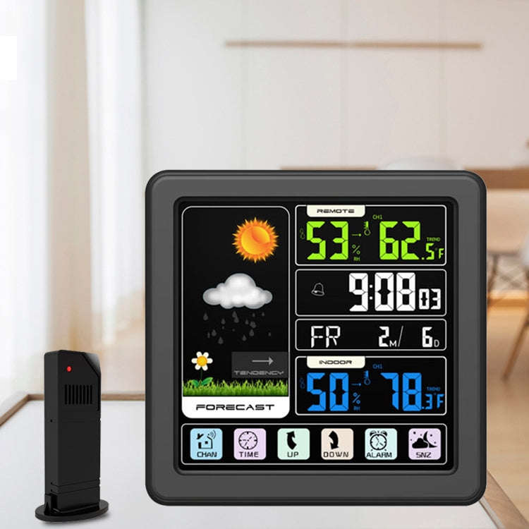 TS-3310 Wireless Weather Clock Multifunctional Color Screen Clock Creative Home Touch Screen Ther...