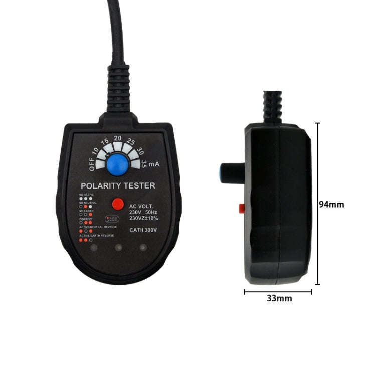 S2001 Socket Phase Detector Multi-Function Three-Phase Loop Socket Circuit Leakage Detector, EU Plug