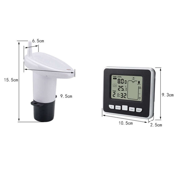 TS-FT002 Multifunctional Ultrasonic Electronic Water Tank Level Gauge With Indoor Temperature The...